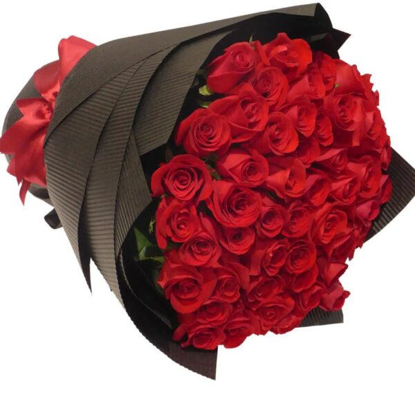 50 red roses bouquet with special wrapping !